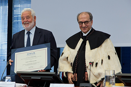 Vicente Loscertales, segretario generale del Bureau International des Expositions e il Rettore, Professor Giovanni Puglisi