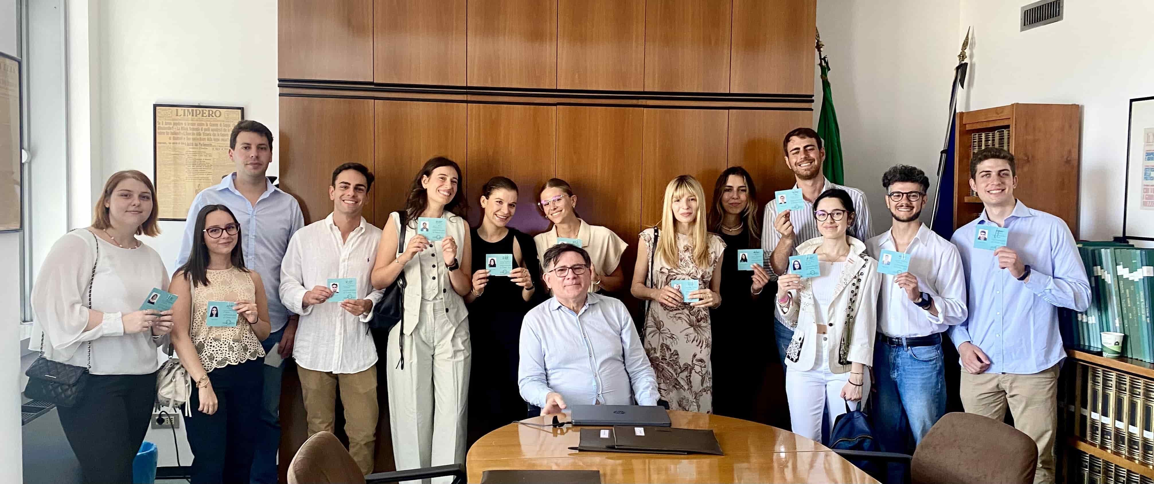 I giovani giornalisti hanno ritirato le tessere professionali da praticanti