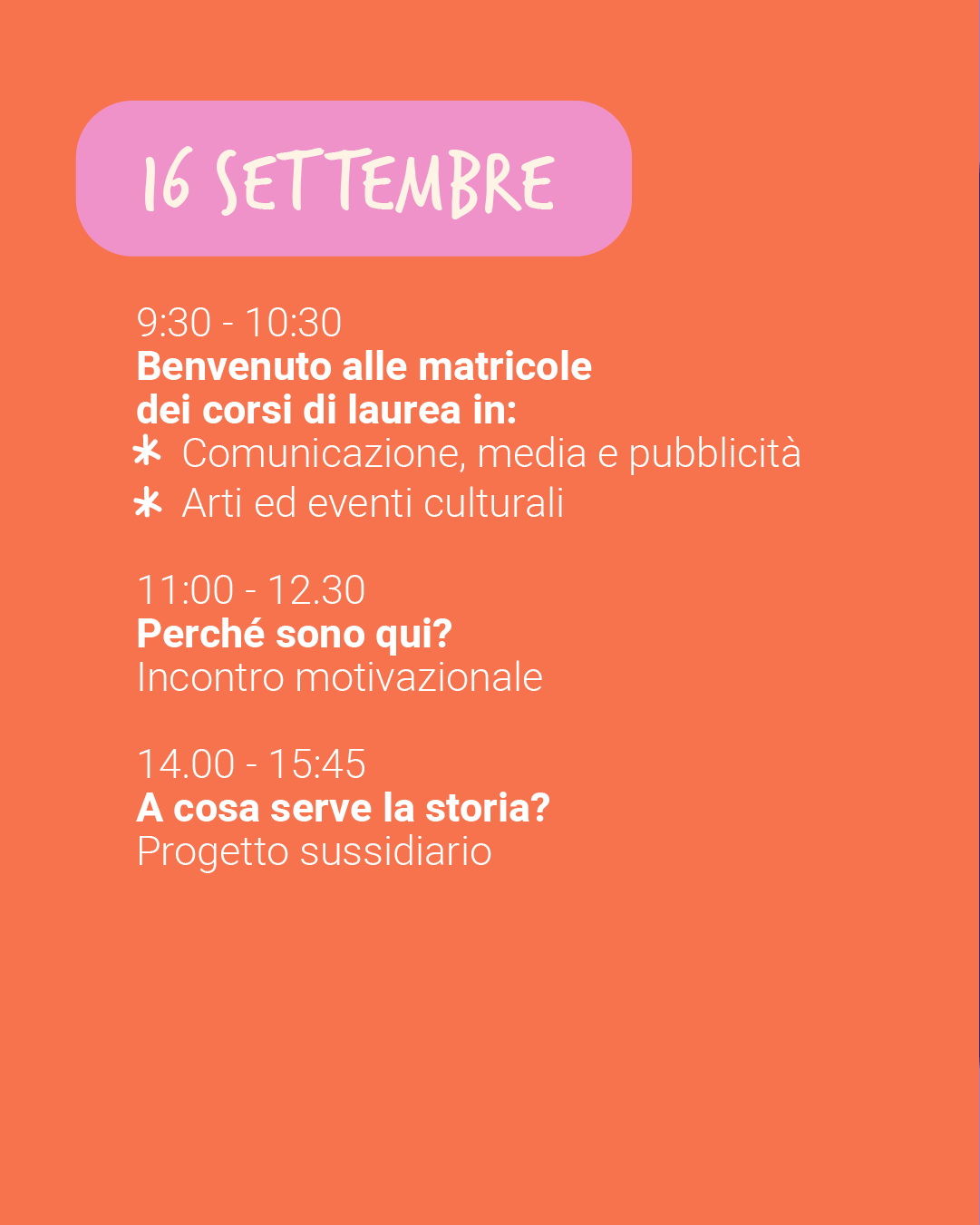 3 - Martedì 16 settembre