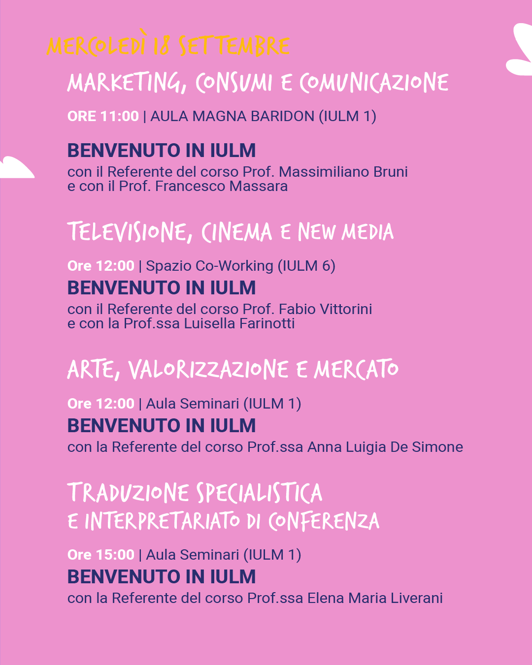 Welcome Week - Magistrali