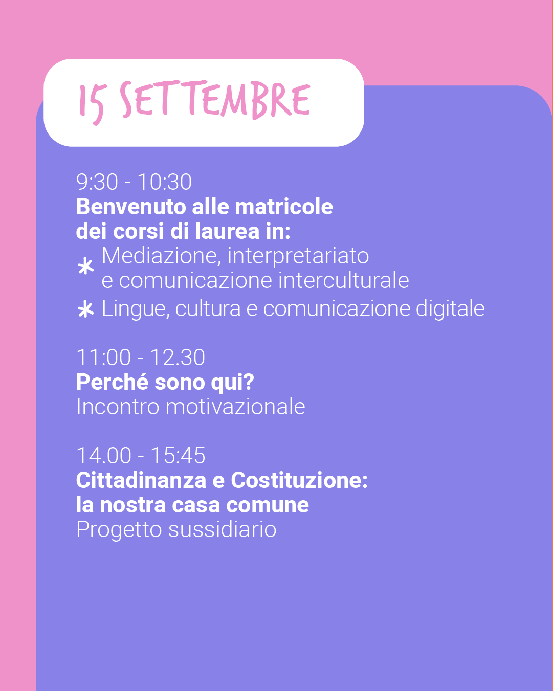 2 - Lunedì 15 settembre